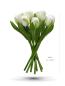 Preview: Tulip bouquet made of wood - 9 hand-painted wooden tulips, 20 cm tall, white/green, wooden flower decoration, made in Holland
